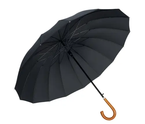 Large Automatic Umbrella with Arm Cover 24-Rib Black 115 cm