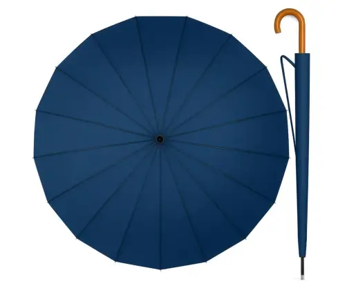 Large Automatic Umbrella with Shoulder Cover 24-Rib Navy Blue 115 cm