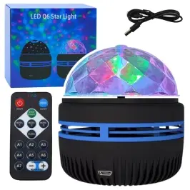 Projector Ball Night Lamp Colorful LED Lights 360° Remote Control