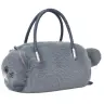 Plush Cat-Shaped Handbag with Chain Handles Gray