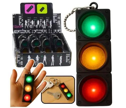 Flashing Educational Traffic Light Keychain