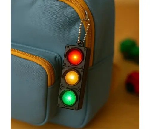 Flashing Educational Traffic Light Keychain