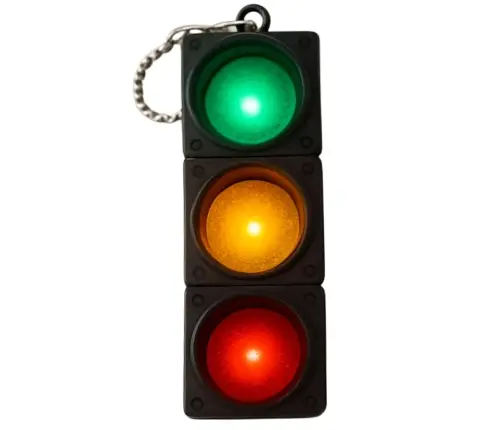 Flashing Educational Traffic Light Keychain