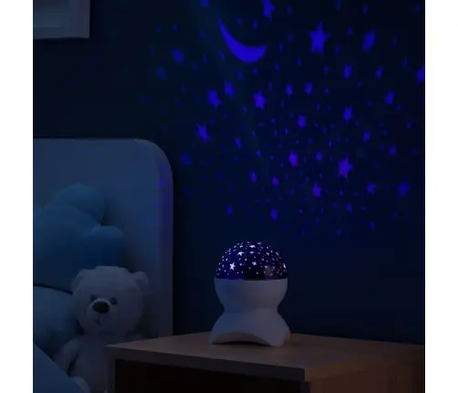 Night Light Star Projector 3-in-1 Bluetooth LED Speaker White