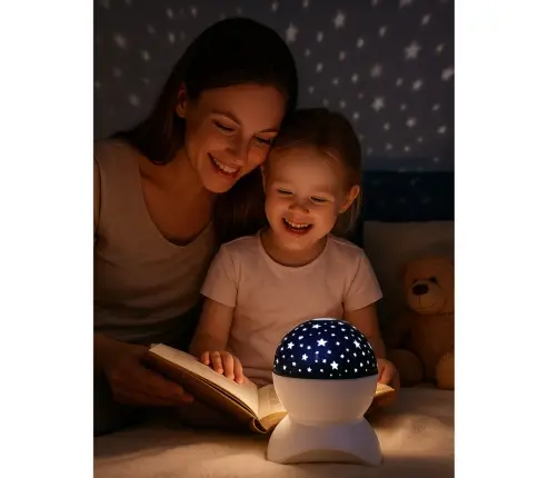 Night Light Star Projector 3-in-1 Bluetooth LED Speaker White