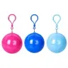 Raincoat Cloak with Ball Keychain Red