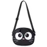 Cat Pouch Bag Zippered Pocket Adjustable Strap Black 21 x 16 cm