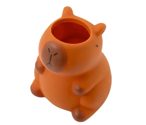 Capybara Pen Holder Figurine Organizer Brown 10 x 7 cm