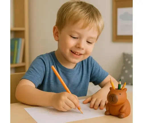 Capybara Pen Holder Figurine Organizer Brown 10 x 7 cm