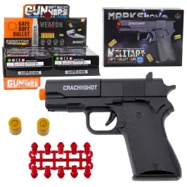 Mini Pistol Weapon for Bullets and Shells Black 13.5 cm