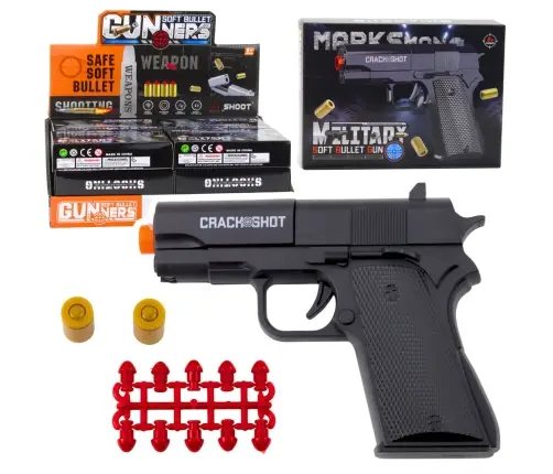 Mini Pistol Weapon for Bullets and Shells Black 13.5 cm