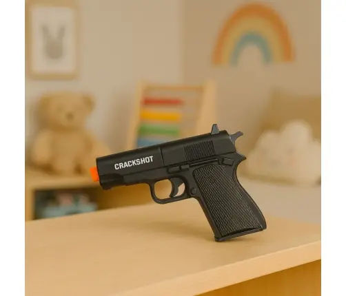 Mini Pistol Weapon for Bullets and Shells Black 13.5 cm