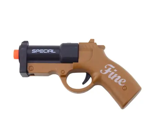 Mini Pistol Weapon for Bullets and Shells Black and Brown 13.5 cm