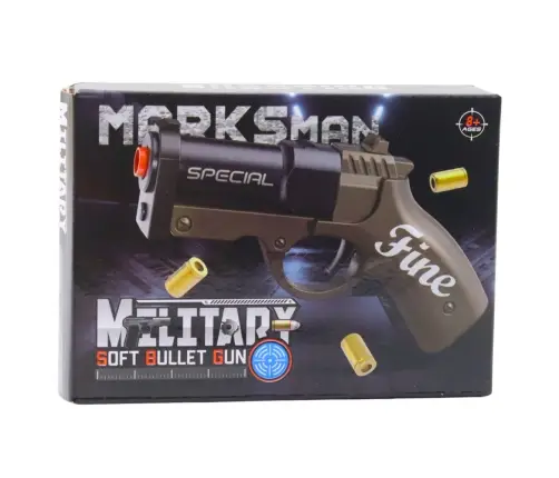 Mini Pistol Weapon for Bullets and Shells Black and Brown 13.5 cm