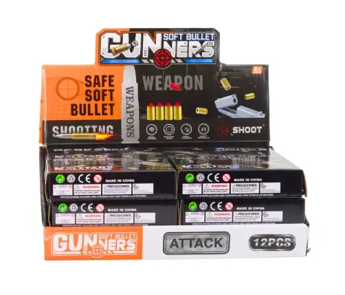 Mini Pistol Weapon for Bullets and Shells Black and Brown 13.5 cm