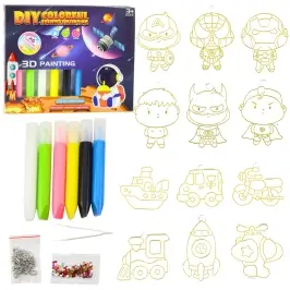 3D DIY Space Painting Set 6 Paints Pendants 12 pcs.