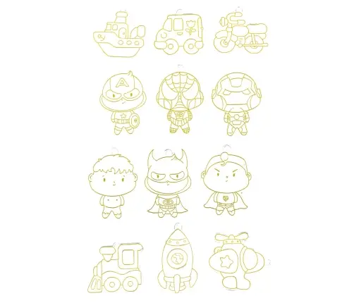 3D DIY Space Painting Set 6 Paints Pendants 12 pcs.