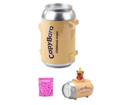 Capybara Figurine Keychain Surprise Cards In A Tin