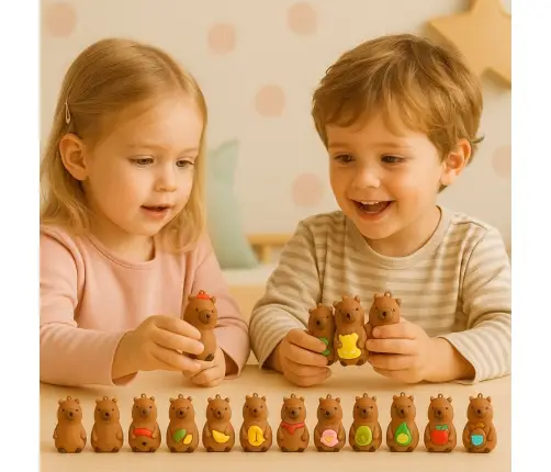 Capybara Figurine Keychain Surprise Cards In A Tin