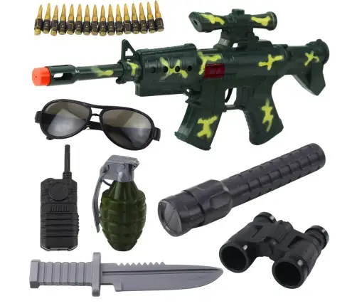 Military Rifle Set With Rifle Accessories Shot Sound Khaki