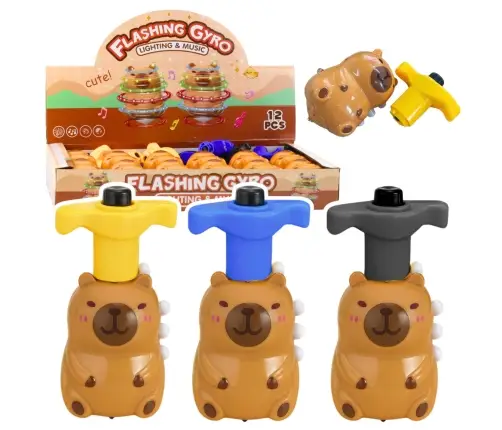 Capybara Spinning Top Interactive LED Lights Melodies 12.5 CM