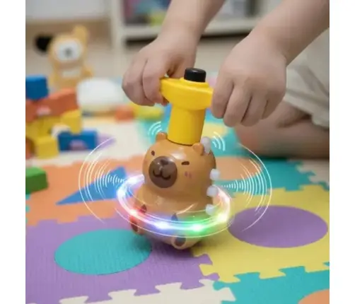 Capybara Spinning Top Interactive LED Lights Melodies 12.5 CM
