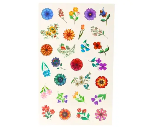Set of 60 Flower Tattoos for Kids
