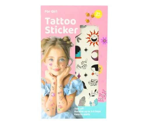 Set of 60 Flower Tattoos for Kids