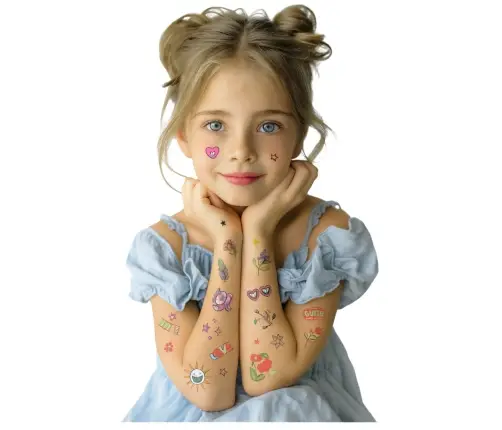 Set of 60 Flower Tattoos for Kids