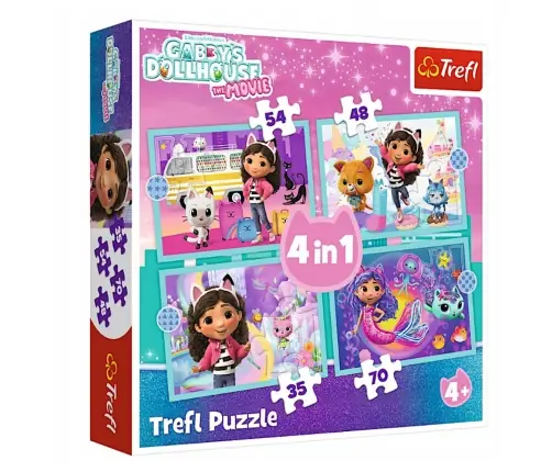 Puzzle - 4 in 1 - Gabby's Adventure - Gabby's Dollhouse Trefl 34670 Puzzle - 4 in 1 - Gabby's Adventure - Gabby's Dollhouse Trefl 34670
