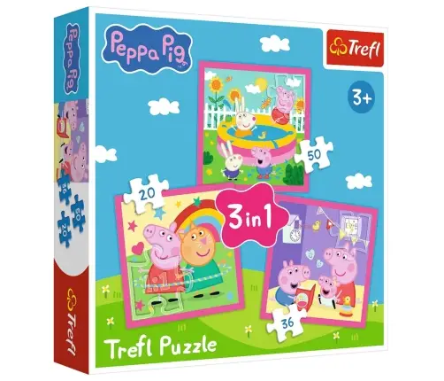 3-in-1 Puzzle - Peppa and Friends - Peppa Pig Trefl 34873 3-in-1 Puzzle - Peppa and Friends - Peppa Pig Trefl 34873