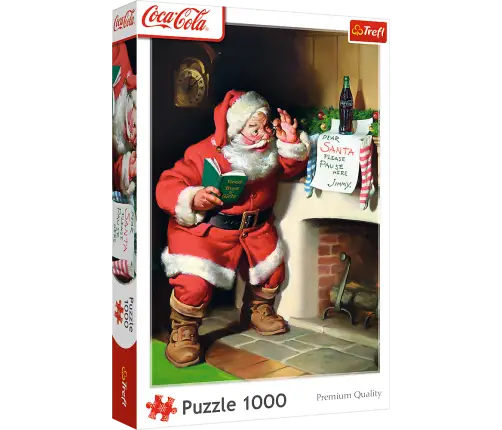 Puzzle – 1000 XMAS – Coca-Cola: Santa by the Fireplace – Trefl 10922