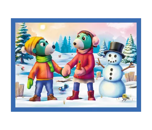 4-in-1 Puzzle – It's Snowing at the Trefliks' – Trefl 34657
