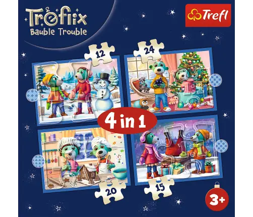 4-in-1 Puzzle – It's Snowing at the Trefliks' – Trefl 34657