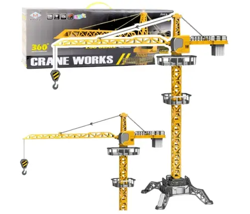 Remote Controlled Crane RC LED Lights 360° Rotation 1:36 120 cm