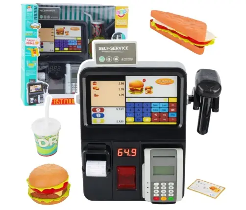 Self-service checkout terminal scanner lights sounds