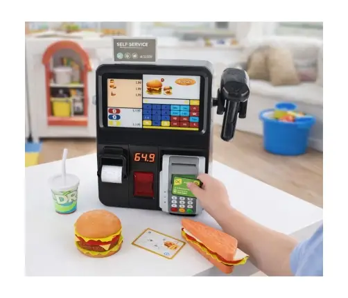 Self-service checkout terminal scanner lights sounds