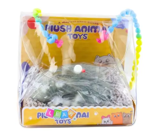 Sleeping Husky Dog on a Pillow Figurine with Fur Bag Sounds