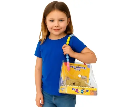 Sleeping Labrador on a Pillow Figurine with Fur Transparent Bag Sounds