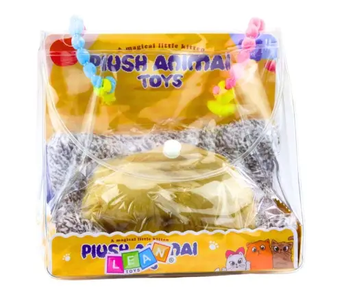 Sleeping Labrador Puppy on a Pillow Figurine with Fur and Transparent Bag