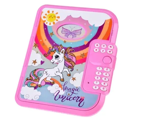 Diary Notebook Code Unicorn Voice Recording Quiz Melodies Pink