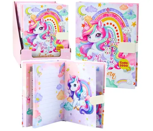 Cute Diary Notebook Code Unicorn Melodies Colorful Pages