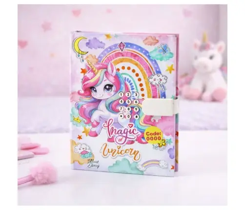 Cute Diary Notebook Code Unicorn Melodies Colorful Pages