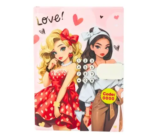 Girls' Diary Notebook Code Melodies Colorful Pages Hearts