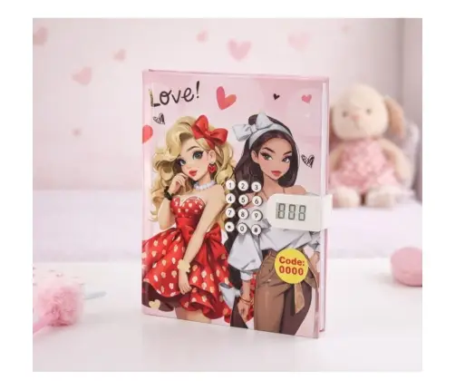 Girls' Diary Notebook Code Melodies Colorful Pages Hearts