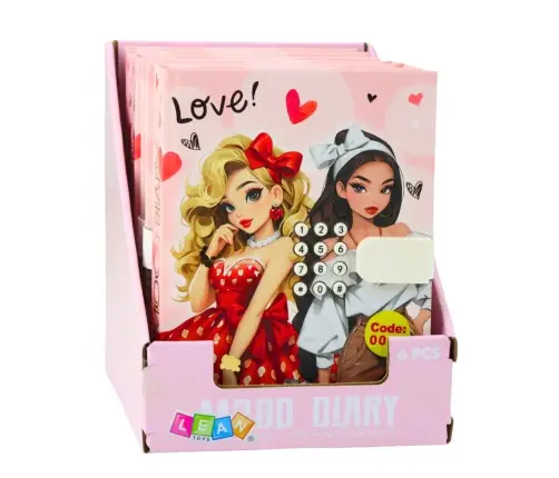 Girls' Diary Notebook Code Melodies Colorful Pages Hearts