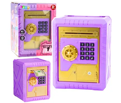 Safe Electronic Piggy Bank with PIN Code for Children Purple