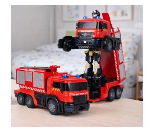Firefighter Robot Car 2 in 1 Remote Controlled RC Lights Sounds Water