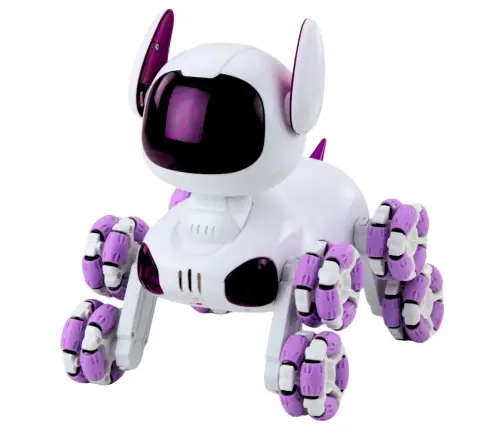 TOOBY Robot Dog Remote Controlled RC 360° Lights Sounds White and Purple