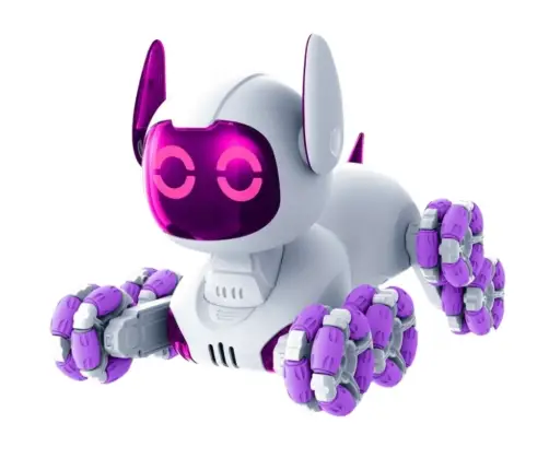 TOOBY Robot Dog Remote Controlled RC 360° Lights Sounds White and Purple